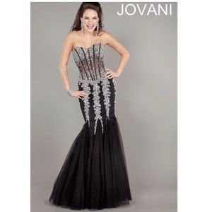 Jovani black sequined mermaid prom dress